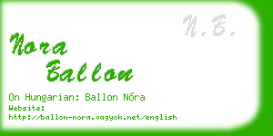 nora ballon business card